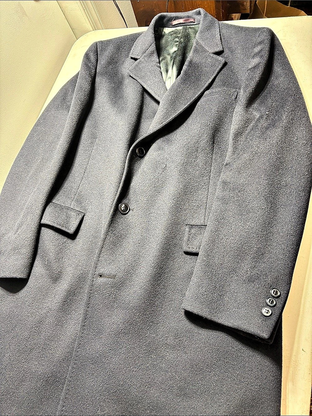 Bill Blass Navy Blue Top Coat 44XL